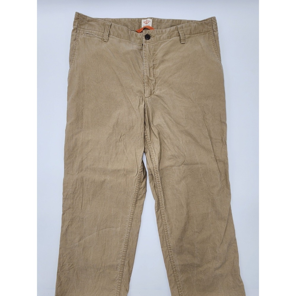 DOCKERS by Levi Strauss Mens Flat Front‎ Beige/Khaki Pants 34x30 D3 Relaxed Fit